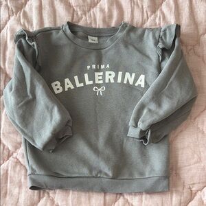 H&M Prima Ballerina Gray Toddler 2T Sweatshirt with Ruffle Detail